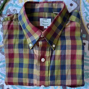 Zephyr Viyella Cotton Check Classic Fit Shirt with Button Down Collar